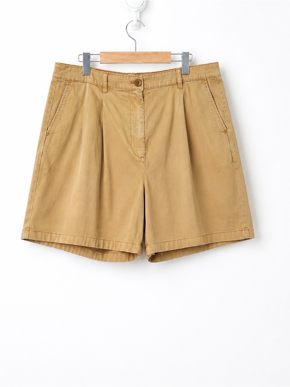 J.Crew Tan Pleated Chino Shorts Preppy Sz 16